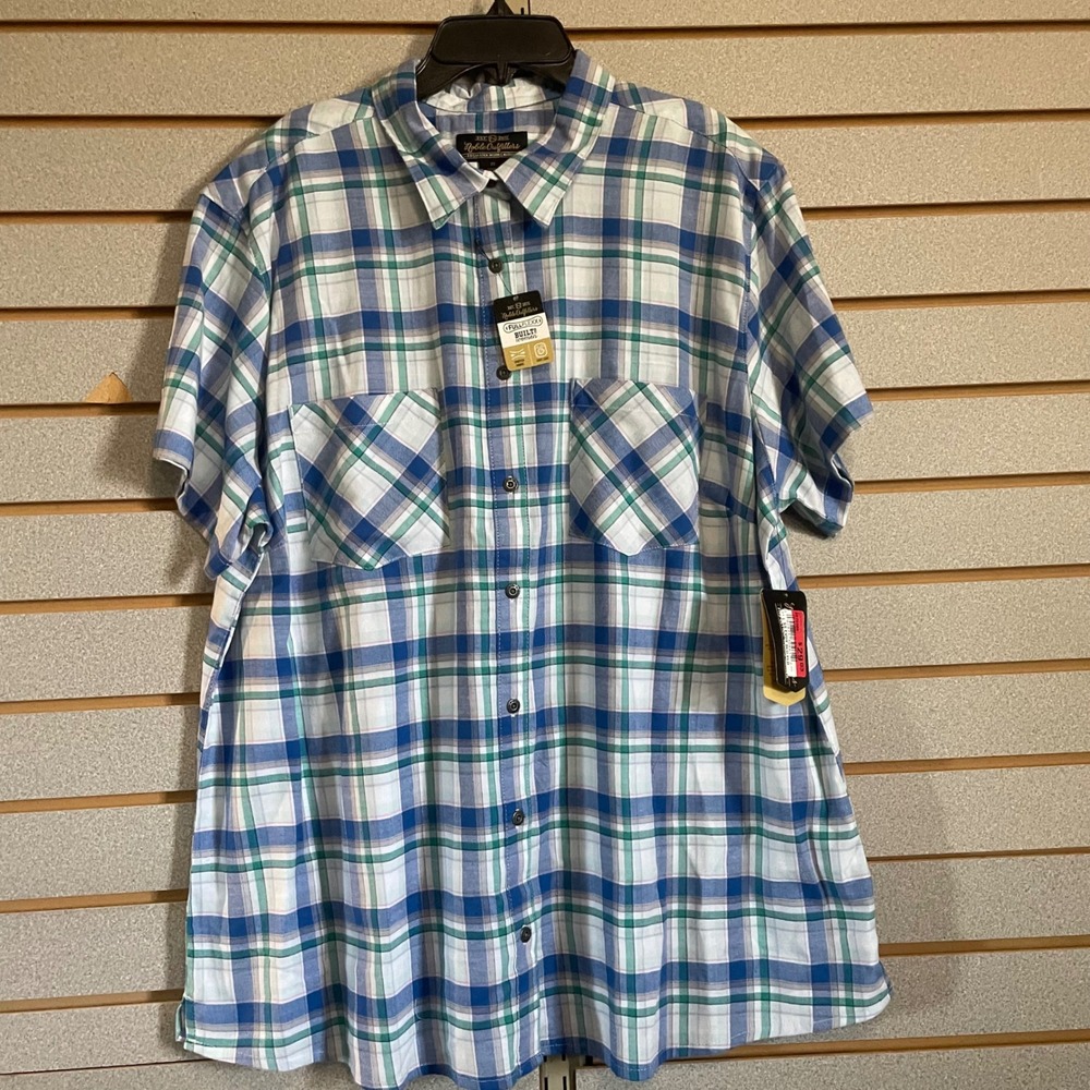Noble Outfitters FullFlexx Plaid Short‎ Sleeve Shirt 2X Womenswear